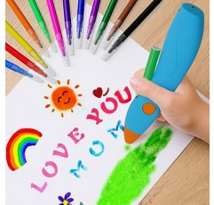 GOLSPARK 낙서 페인트 마커, 어린이를위한 스프레이 페인트 펜, 12 색 세척 가능 Wathercolour, 무선 전기 에어 브러시 분무기 DIY 공예품 미술 용품 ​​만들기