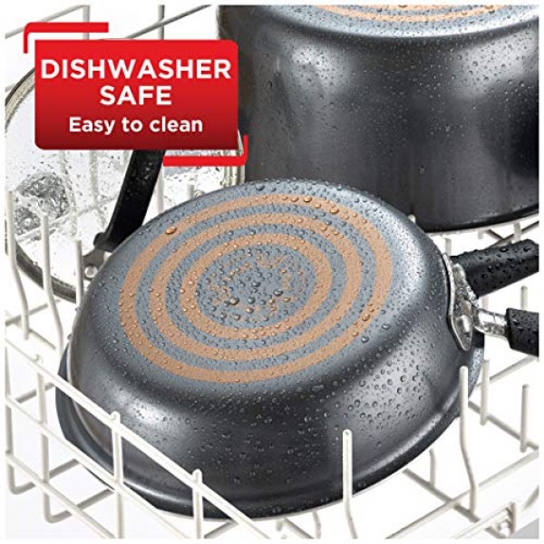 T-fal 시그니처 붙지 않는 프라이팬 8.5인치 오븐 사용 가능 350F 조리기구, 냄비 및 팬, 식기세척기 사용 가능 블랙