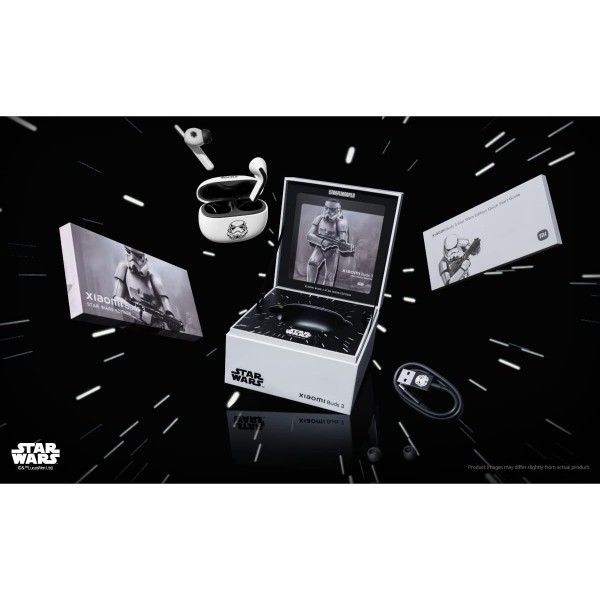 Xiaomi Buds 3 Star Wars Edition Stormtrooper, 한정판, HiFi 사운드, Bluetooth 5.2 연결, 최대 40dB의 소음 제거, 방진 및 방수, 3가지 크기, Disney/Star Wars