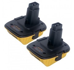 Dewalt 18V 도구와 호환되는 DCA1820 배터리 어댑터 2팩, 20V 배터리 DCB200 DCB201 DCB203 DCB203BT DCB204 DCB205 DCB206을 18V 배터리 교체로 변환