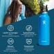 HYDRO FLASK - 플렉스 스트로 뚜껑이 있는 드링킹 보틀 621ml(21oz) - 진공 단열, 재사용 가능한 스테인리스 스틸 보틀 - 누수 방지 뚜껑 - 핫 & 콜드 - 표준 입, BPA 프리 - 화이