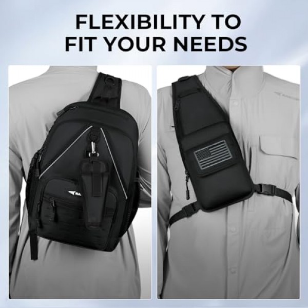 KastKing Karryall 낚시 슬링 태클 가방 2개 태클 트레이, 전술 낚시 태클 보관 가방, 낚시 장비 보관