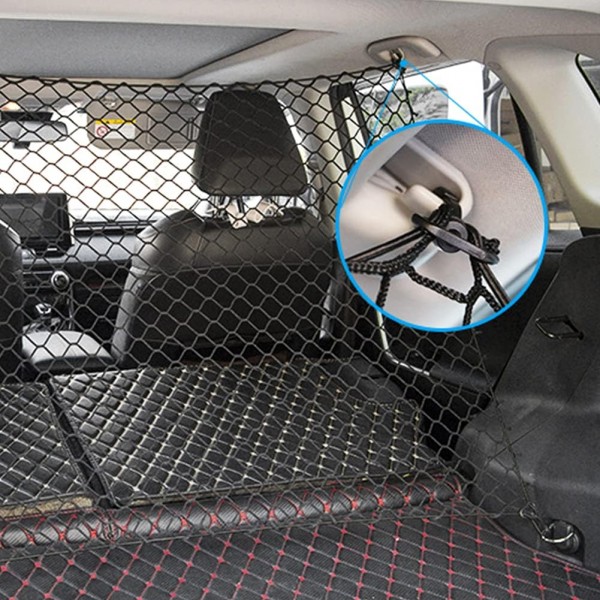 DELITLS Dog Car Net Barrier, 애완 동물 보호를 위한 조정 가능한 자동 격리 장벽 트렁크 그물, 자동차용 범용, 그림과 같이 어린이 및 애완 동물과 함께 안전한 운전을 위한 