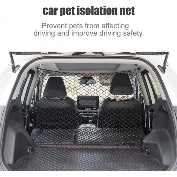 DELITLS Dog Car Net Barrier, 애완 동물 보호를 위한 조정 가능한 자동 격리 장벽 트렁크 그물, 자동차용 범용, 그림과 같이 어린이 및 애완 동물과 함께 안전한 운전을 위한 