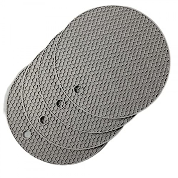 Hotsyang 실리콘 삼발이, 냄비 및 팬용 실리콘 삼발이, 뜨거운 요리용 실리콘 삼발이, 주방용 삼발이 매트, 모양: 원형 실리콘 매트 세트, 주방 테이블용 실리콘 핫 패드, 