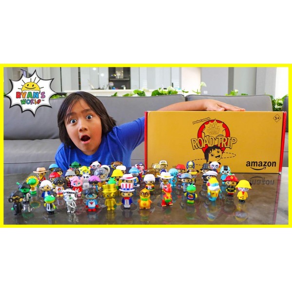 Ryan's World Road Trip 53피스 완전한 그림 세트 + 보너스 그림, 모든 50개 주에 대한 미스터리 그림, 매우 희귀한 그림, 서프라이즈 독점 마이크로 그림, 주 스티커, 미국 지