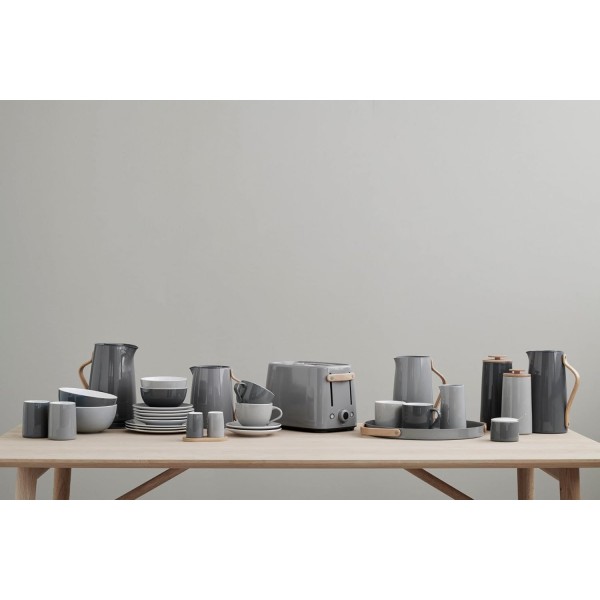 Stelton Emma 진공 차 주전자 - 뜨거운 음료를 위한 뚜껑 및 스테인리스 스틸 열 삽입물이 있는 플라스틱 절연 주전자 - 현대적인 디자인, 스마트 내장형 인퓨저 필터, 너