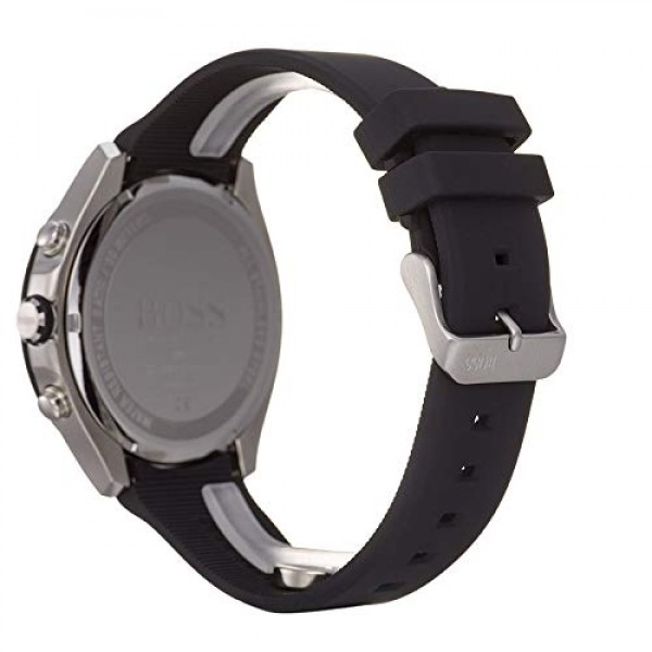 그린 실리콘 스트랩이 장착된 남성용 BOSS 크로노그래프 쿼츠 시계