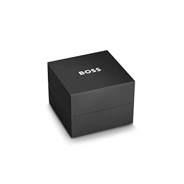 그린 실리콘 스트랩이 장착된 남성용 BOSS 크로노그래프 쿼츠 시계