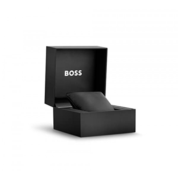 그린 실리콘 스트랩이 장착된 남성용 BOSS 크로노그래프 쿼츠 시계