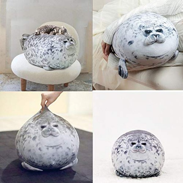 YOZATIA Chubby Blob Seal Pillow, 거대한 박제 동물 포옹 베개, Anime Plushies 귀여운 베개 Large(23.6 in)