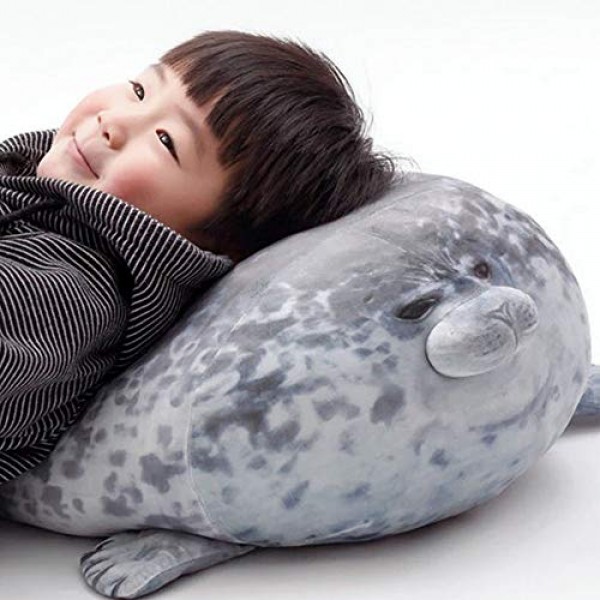 YOZATIA Chubby Blob Seal Pillow, 거대한 박제 동물 포옹 베개, Anime Plushies 귀여운 베개 Large(23.6 in)