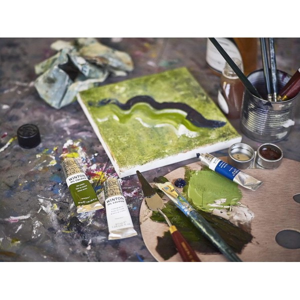 Winsor & Newton 1414696 Winton, 고품격 오일 컬러 - 37ml 튜브의 균일한 점도, 내광성, 높은 불투명도, 풍부한 컬러 피그먼트 - Viridian shade Viridian shade Winton 오일 컬러 - 37ml 튜브