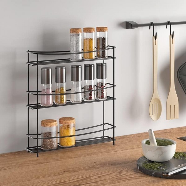 Kumino Lava Spice Rack 3-Eng. 35x8x37cm 터치썸 블랙
