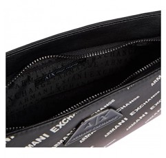 Armani Exchange 여성용 프린트 로고, Degradé 컬러 숄더 백, Degradé 블랙, 원 사이즈 EU, Degrade'블랙/핑크