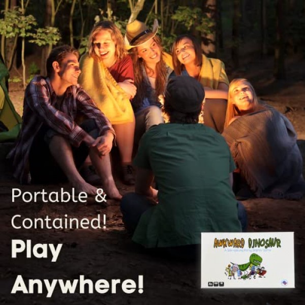 가족의 밤, 드라마 교실, 그룹 데이트를 위한 어색한 공룡 옆으로 쪼개지는 파티 즉흥 카드 게임 by Tri-Pop Games