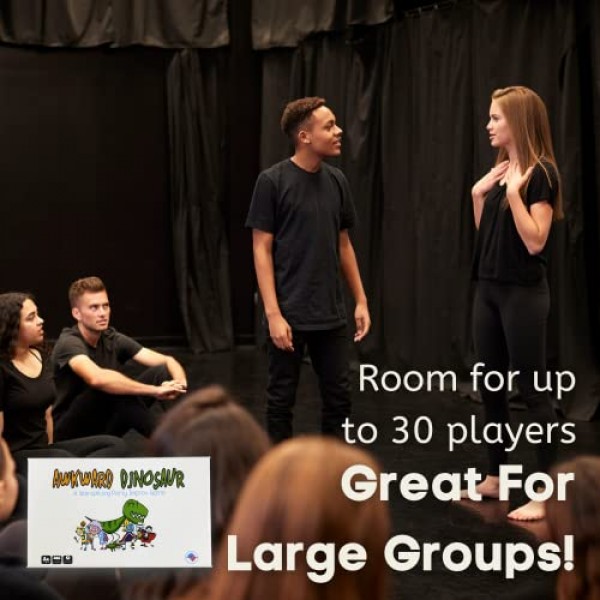 가족의 밤, 드라마 교실, 그룹 데이트를 위한 어색한 공룡 옆으로 쪼개지는 파티 즉흥 카드 게임 by Tri-Pop Games