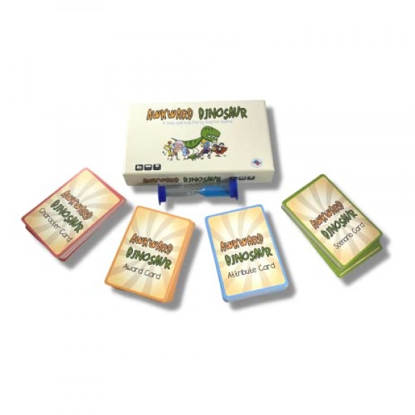 가족의 밤, 드라마 교실, 그룹 데이트를 위한 어색한 공룡 옆으로 쪼개지는 파티 즉흥 카드 게임 by Tri-Pop Games