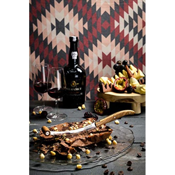 Laguiole Style de Vie 치즈 나이프, 럭셔리 라인, 3개, 올리브 우드, 선물 상자