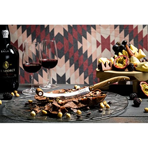 Laguiole Style de Vie 치즈 나이프, 럭셔리 라인, 3개, 올리브 우드, 선물 상자