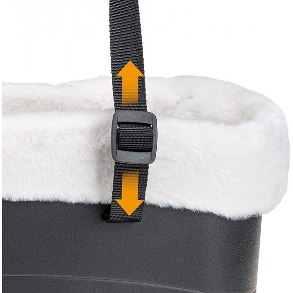 Ferplast 79515017 강아지 캐리어 백, 크기: 21.5 x 43.5 x 27 cm, 블랙 M 겨울: 블랙 플러시 천으로 덮인 커버