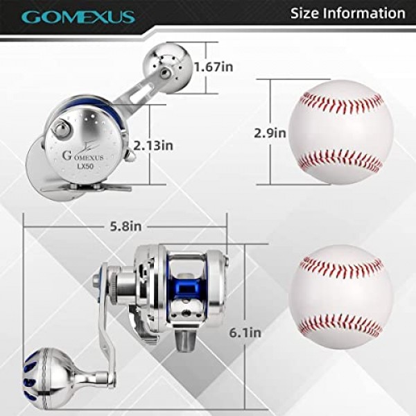 남성용 GOMEXUS 낚시 선물 느린 피치 지그 릴 CNC 모든 항공기 등급 알루미늄 바디 레버 드래그 왼쪽 및 오른손 기존 릴