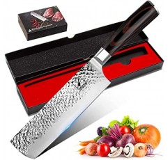 imarku Nakiri 칼, 요리사 칼 7 인치 야채 칼 고기 식칼 손으로 단조, SUS440A 일본 스테인레스 스틸 야채 주방 칼, 인체 공학적 손잡이, 여성용 남성용 선물