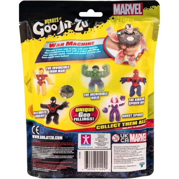 Heroes of Goo Jit Zu Marvel War Machine Hero Pack - Super Scrunchy Bead Stuffed Marvel 피규어 4.5