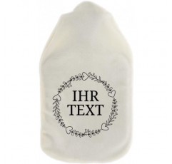 mpel-fabrik - 개인화할 수 있는 덮개가 있는 온수병 - 꽃 화환 - 이름과 같은 원하는 텍스트가 있는 포근한 온수병 덮개 - 어린이 및 성인을 위한 선물 아이디어(800ml)