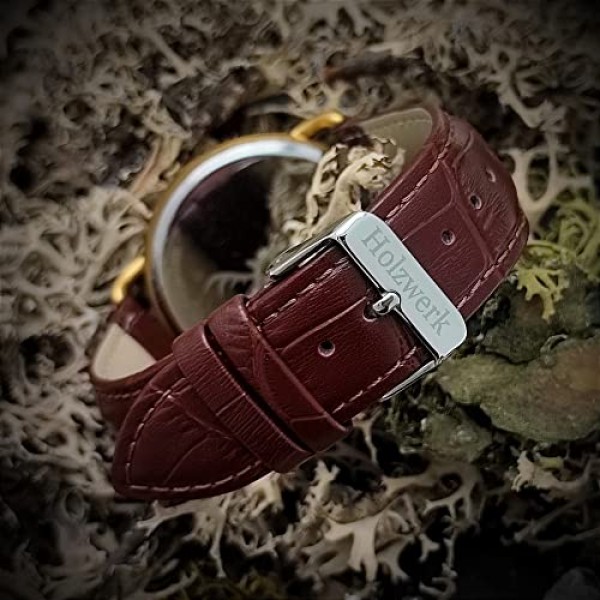 Holzwerk Germany® 디자이너 남성용 시계 에폭시 레진 천연 나무 시계 팔찌 시계 아날로그 클래식 쿼츠 시계 브라운 블랙 골드 블루 그린 에폭시 레진 다이얼 포함