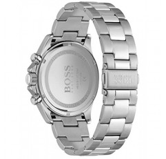 실버 스테인레스 스틸 스트랩이 있는 남성용 BOSS 크로노그래프 쿼츠 시계