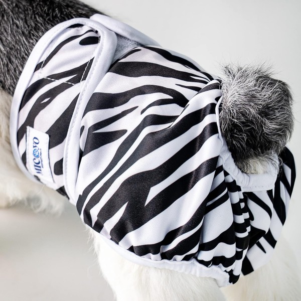 MICOOYO 여성용 기저귀, 열 기간 요실금 생리 문제를 위한 재사용 가능한 강아지 기저귀 (Wild Africa, XS(4