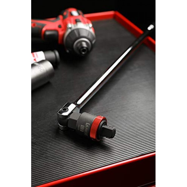 ARES 36005-1/2인치 드라이브 래칫팅 차단기 바 어댑터 - 차단기 바 또는 슬라이딩 T-핸들을 래칫으로 변환 - 양극 산화 처리된 스위치 칼라가 있는 가역적 래칫팅 메커니