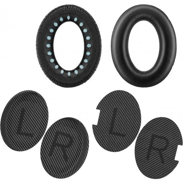 QC 45 QC35 ii QC25 QC15 Ae2 Ae2i 이어 헤드폰과 호환되는 Bose Quietcomfort 35 헤드폰용 교체용 이어 패드 편안하고 내구성이 뛰어난(검은색)