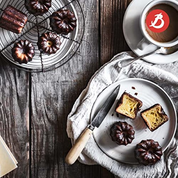 de Buyer - 실리콘 몰드 - 20인분 미니 보들레용 엘라스토몰 케이크 몰드 - 보들레 몰드 - 들러붙지 않는 오븐용 접시 - 용량 2.8Oz - 8.25