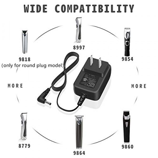 WAHL 트리머 9880L, 9865, 9854l, 9860, 9876용 전원 코드 그루머 클리퍼 충전기 UL 등록 4V AC 어댑터 9880-100 WAHL 무선 면도기 면도기 호환 4.2V에 적합