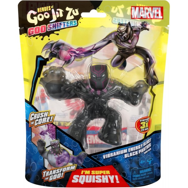 Heroes of Goo Jit Zu Marvel S7 Hero Pk Vibranium Energy Blast 블랙 팬서 Goo Shifter