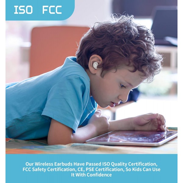 Panda 무선 헤드폰, Bluetooth 무선 헤드폰 인이어 IPX5 방수 헤드폰, 마이크 및 빠른 충전 케이스, 32시간 재생, 스마트폰 K62용 터치 버튼 헤드셋