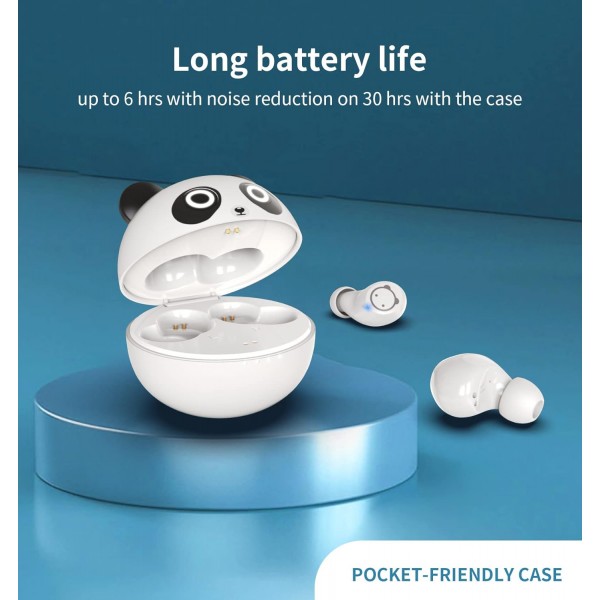 Panda 무선 헤드폰, Bluetooth 무선 헤드폰 인이어 IPX5 방수 헤드폰, 마이크 및 빠른 충전 케이스, 32시간 재생, 스마트폰 K62용 터치 버튼 헤드셋