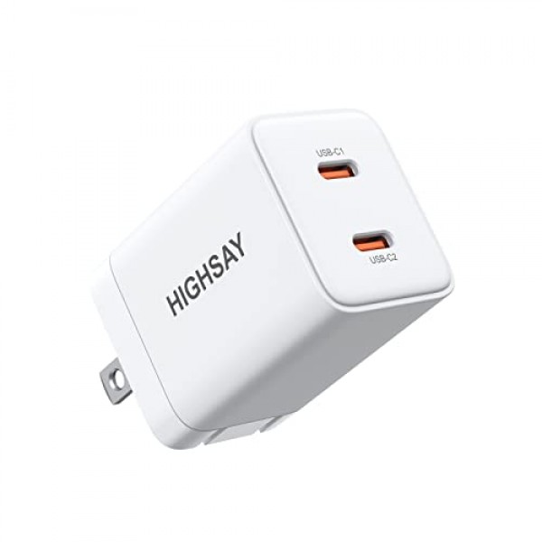 USB C 충전기 블록, 40W USB C 블록 더블 C 충전기 블록 PD 3.0 고속 충전기 듀얼 USB C 벽 플러그(접이식 플러그 포함), iPhone 14/13 Pro Max, iPad, Galaxy, Pixel용 2포트(20W+20W) 충전기 