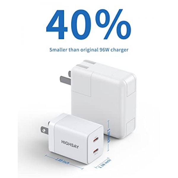 USB C 충전기 블록, 40W USB C 블록 더블 C 충전기 블록 PD 3.0 고속 충전기 듀얼 USB C 벽 플러그(접이식 플러그 포함), iPhone 14/13 Pro Max, iPad, Galaxy, Pixel용 2포트(20W+20W) 충전기 