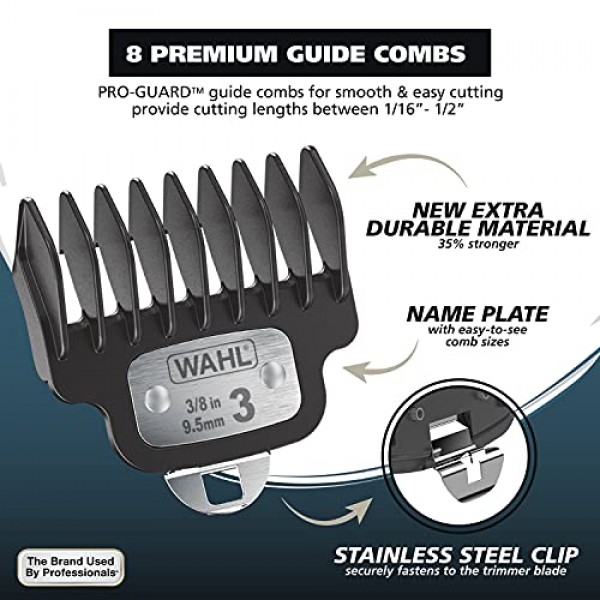 Wahl USA 남성용 충전식 리튬 이온 2.0 수염 트리머 - 그루밍, 디테일링 헤드, 라이트 터치 업, 귀 코 및 눈썹 모델용 정밀 T 블레이드가 있는 얼굴 털 트리머 모델 9886-300