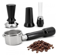 54mm 포터필터 에스프레소 키트 세트 - Breville Bambino, Express, Touch 스테인리스 스틸 및 알루미늄 합금 WDT 도구 및 스프링이 있는 정밀 탬퍼에 적합 - 커피 탬핑 스테이션용