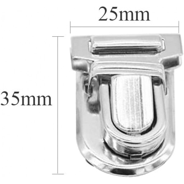 Csirnto 가방 패스너 18 세트 가방 잠금 패스너 가방 금속 가방 패스너 지갑 푸시 잠금 지갑 키 잠금 패스너 잠금 가방 DIY, 3 색