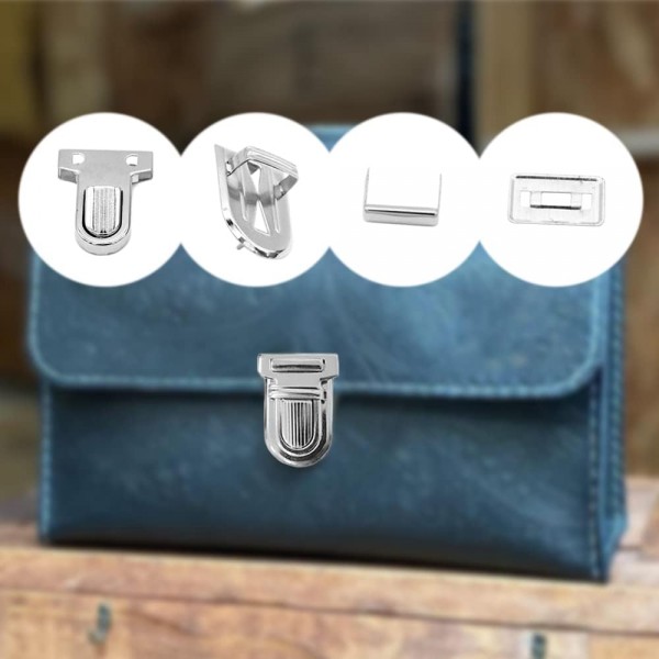 Csirnto 가방 패스너 18 세트 가방 잠금 패스너 가방 금속 가방 패스너 지갑 푸시 잠금 지갑 키 잠금 패스너 잠금 가방 DIY, 3 색