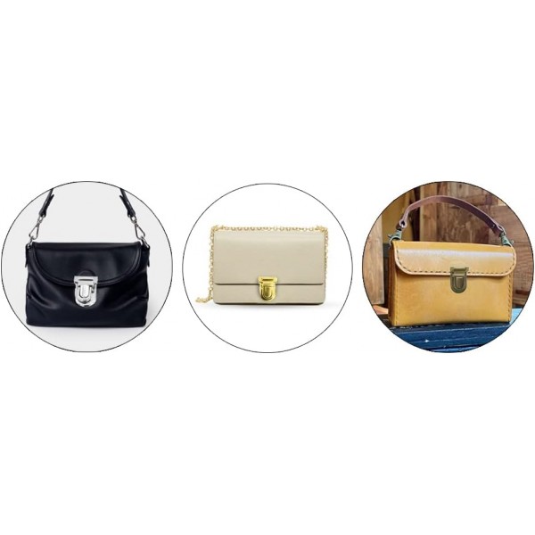 Csirnto 가방 패스너 18 세트 가방 잠금 패스너 가방 금속 가방 패스너 지갑 푸시 잠금 지갑 키 잠금 패스너 잠금 가방 DIY, 3 색