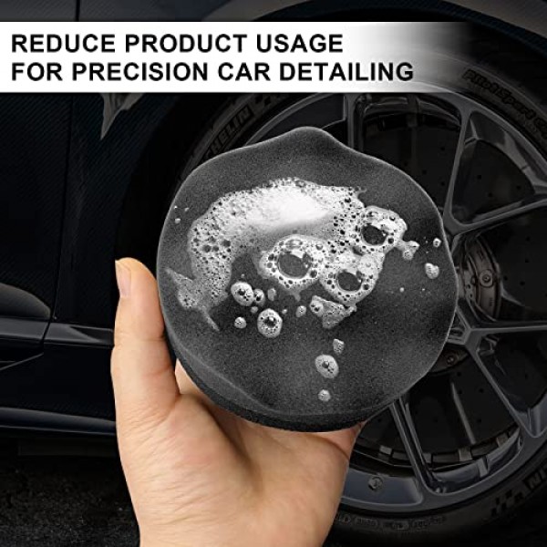 2Pcs 대형 타이어 샤인 애플리케이터 패드, 타이어 스폰지 애플리케이터 폼 타이어 젤 습식 애플리케이터 자동차 타이어 샤인을위한 재사용 가능한 청소 용품을 자세