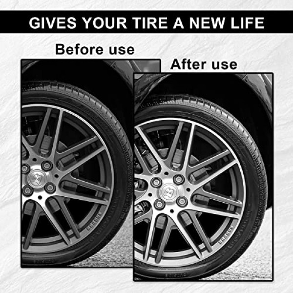 2Pcs 대형 타이어 샤인 애플리케이터 패드, 타이어 스폰지 애플리케이터 폼 타이어 젤 습식 애플리케이터 자동차 타이어 샤인을위한 재사용 가능한 청소 용품을 자세