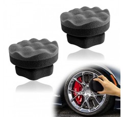 2Pcs 대형 타이어 샤인 애플리케이터 패드, 타이어 스폰지 애플리케이터 폼 타이어 젤 습식 애플리케이터 자동차 타이어 샤인을위한 재사용 가능한 청소 용품을 자세