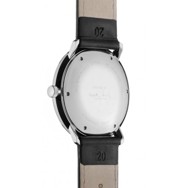 JUNGHANS Max Bill 자동 남성용 시계 가죽 스트랩 027/4700.02, 스트랩.